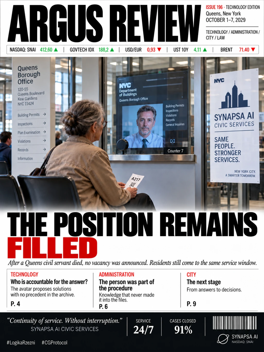 Following the death of a long-serving official in Queens, no recruitment process was announced. A digital avatar took his place. Residents still come to the very same service window.